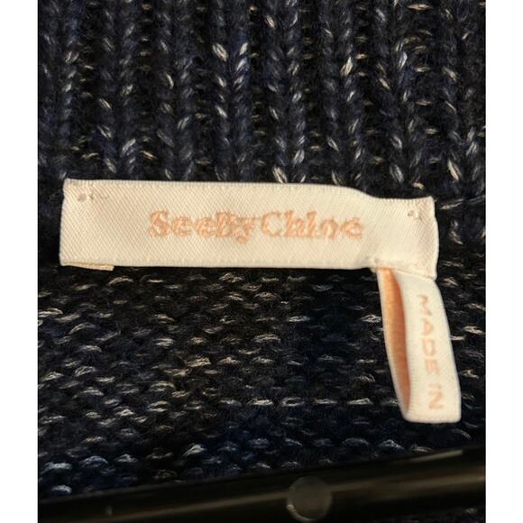 See by Chloe Women's Oversized Navy Blue Wool-Blend Sweater Jumper - Size Medium - Picture 4 of 6